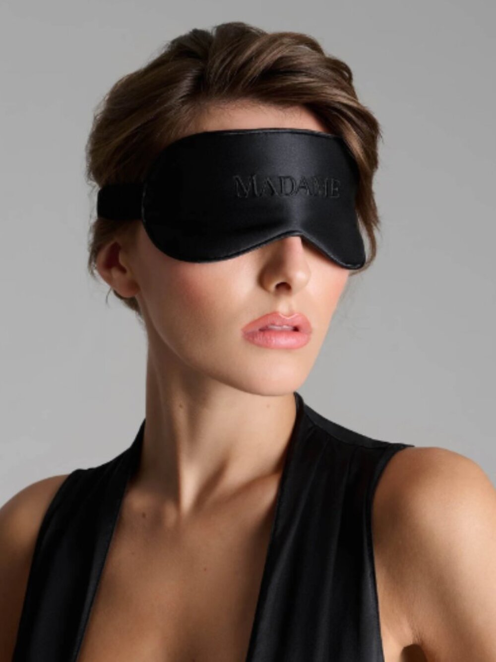 Maison Close Mulberry Silk Eye Mask with Madame Embroidery
